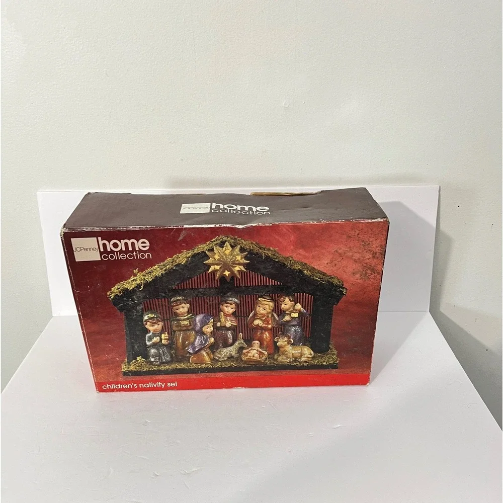 JCPenney Home Collection‎ Childrens Nativity Set Multicolor Rustic Holiday Decor